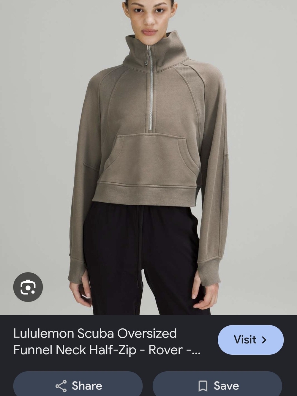 lululemon athletica Oversized Funnel Neck Half-Zip Sweater - Taupe